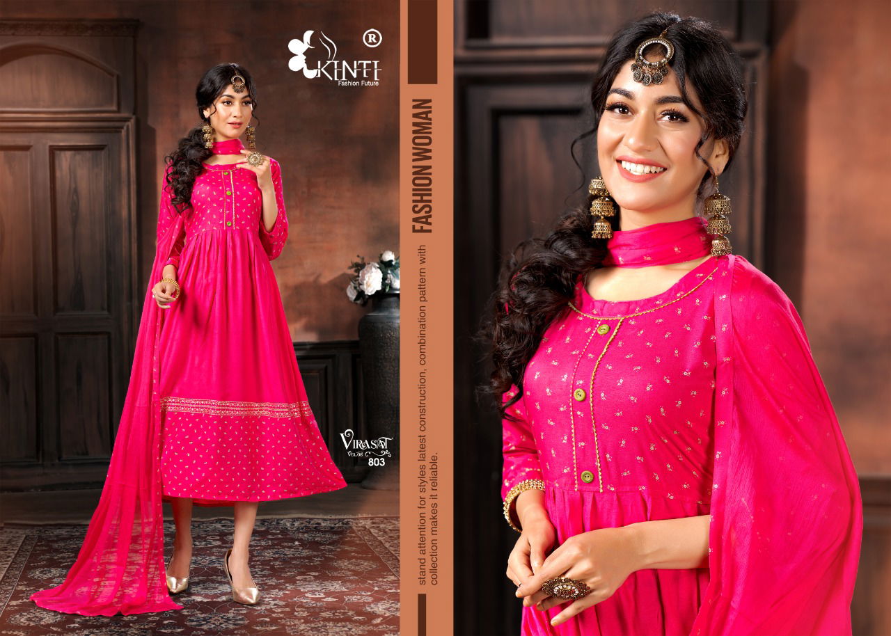 Kinti Virasat 8 New Latest Festive Wear Rayon Kurti With Dupatta Collection